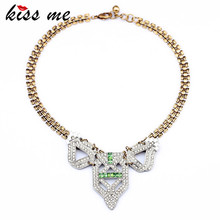 New Styles Collare Vintage Women Accessories KISS ME Fashion Jewelry Glass Stone Pendant Necklace 2024 - buy cheap