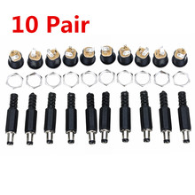 10 Pair 12V 3A Plastic Male Plug + Female Socket Panel Mount Jack Wire DC Plug Connector Adapter Electrical Connectors 2024 - buy cheap