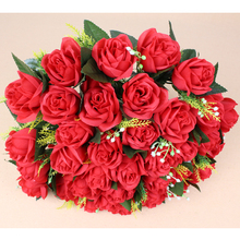 36 шт./букет розы, букет из искусственных цветов для свадебной вечеринки 2024 - купить недорого