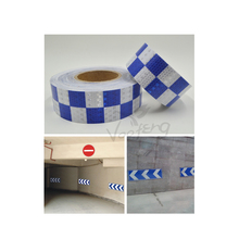 5cmx10m Shining Blue White Color Square Self-Adhesive Reflective Warning Tape for Car& Motorcycle 2024 - buy cheap