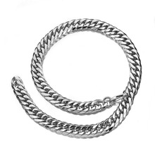 13/16/19mm Xxxtentacion Adjustable Choker Tail Punk Rapper Stainless Steel Silver Color Men's Double Cuban Curb Chain Necklace 2024 - buy cheap