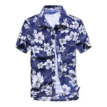 Mens Fashion Shirt Male Casual camisa masculina Printed Beach Shirts Short Sleeve brand clothing Free Shipping Asian Size 5XL 2024 - buy cheap