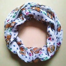 New Girl and Boy Children small owl Print Scarf Circle Loop Kids Infinity Scarves Baby Accessories flowers love neckerchief 2024 - buy cheap