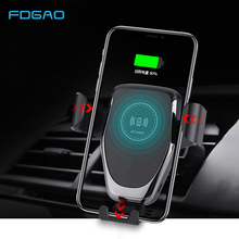 FDGAO-cargador inalámbrico para coche, soporte de carga rápida Qi de 10W para iPhone 11 Pro XS Max XR X 8, Samsung S20 S10 S9 S8 2024 - compra barato