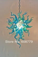Free Shipping New Design Art Lighting Blown Glass Blue Chandelier 2024 - buy cheap