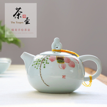 Ручная роспись синий и белый фарфоровый чайник керамический ручной горшок кунг-фу Улун Да Хун Пао черный чай Бесплатная доставка 2024 - купить недорого