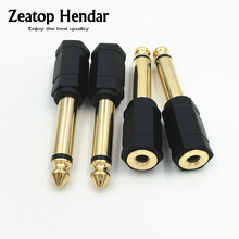 100Pcs Gold Plated 6.35mm 1/4" Mono Male Plug to 3.5mm Female Stereo Jack Socket Adapter Connector 2024 - buy cheap