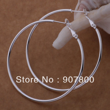 Factory price Silver color hoop earrings large diameter 5-8CM fashion party jewelry for women Top Quality 2024 - buy cheap