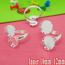 4pcs  fit 10mm-12mm Wholesale Silver Plated Ring Blank Jewelry with Double Lace edge Bezel Setting Tray Cameo Cabochons 2024 - buy cheap