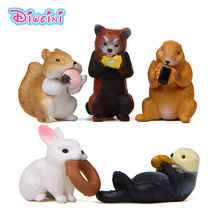 Rabbit Squirrel Otter Animal Model action Figures Miniature Figurine home Garden Dollhouse Decoration DIY Accessory toy gift 2024 - buy cheap