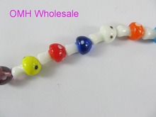 OMH wholesale 20pcs 17x 12 mm mixed jewelry DIY cute little mushroom glass beads ZL567 2024 - buy cheap