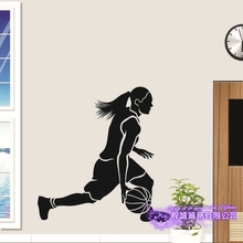 Женская Наклейка на стену с изображением баскетбольного игрока, спортивные постеры, виниловые наклейки на стену, Декор, настенная наклейка, баскетбольная наклейка на автомобиль 2024 - купить недорого