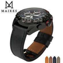 MAIKES Watch Strap Watch Accessories Genuine Leather 24mm 22mm Luxury Black Watch Band Wrist Watch Watchband For Panerai Omega 2024 - buy cheap