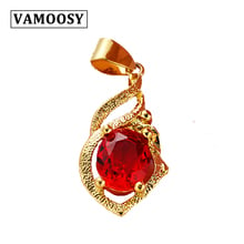 VAMOOSY 2018 Hot Sale shiny 24K Gold color Necklace rhinestone Pendant for women friendship gift no Chain Party Pendant Necklace 2024 - buy cheap