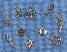 Mixed Vintage Silver Gun Key Heart Charms Pendant For Jewelry Making Bracelet Necklace Crafts Handmade Accessories Hot Gift A882 2024 - buy cheap
