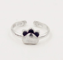 Cute Cat Paw Finger Rings Kitty Cat dog paw Ring Tiny Open Ring For Women Girl Child lovely Animal Bijoux 2024 - buy cheap