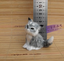 Pequeño lindo simulación sentado juguete de zorro realista mini gris regalo muñeca de zorro alrededor de 7x4x7cm 2024 - compra barato