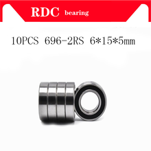 696RS Bearing ABEC-5 (10PCS) 6*15*5 mm Miniature 696-2RS Ball Bearings High quality RS 696 2RS With Blue Sealed R-1560DD 2024 - buy cheap