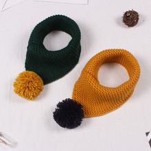 New Kids Winter Wool Collar Scarf For Children Knitted Collar With Ball Children's Scarves Neckerchief Clothing Accessories 2024 - buy cheap