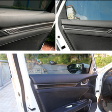 Cubierta de Panel de puerta Interior de coche, pegatina de fibra de carbono, estilo embellecedor para Honda Civic 2016 2017, accesorios para automóviles 2024 - compra barato