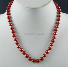 new fashion  charming + 8mm Red South Sea Shell Pearl Round Beads Necklace 18"  2piece/lot fashion jewelry 2024 - buy cheap