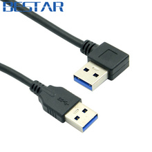 90 градусов правый угловой USB 3,0 USB3.0 Тип A штекер прямой A Тип Мужской кабель для передачи данных 40 см 2024 - купить недорого
