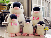 Candice guo! Newest arrival super cute plush toy pink mouth feet fat Penguin bowknot stuffed doll birthday gift 1pc 2024 - buy cheap