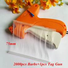 1pcs Tag Gun + 2000 pcs 75mm Transparent Barbs STANDARD Garment CLOTHING Price Label Tagging Tag Gun Barbs PINS 2024 - buy cheap