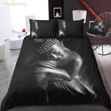 Thumbedding Black White Photography 3D Bedding Sets Buddha Digital Printing Twin Full Queen King Duvet Cover Set Single Bed Set 2024 - compre barato