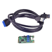 Mini PCI-E a 2 puertos USB 3,0, adaptador de cabeza de 19 pines con Cable de Alimentación SATA de 4 pines 2024 - compra barato