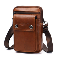 Genuine Leather Shoulder Bag Fashion Men's Waist Pack Phone Pouch Vintage Messenger Crossbody Bags Male Fanny Pack Belt Bag 2018 2024 - buy cheap