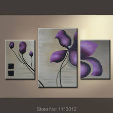 Lage Hand Painted Abstract Lily Home Decoration Flower Oil Painting On Canvas 3 Panel Art Set Modern Living Room Wall Picture 2024 - buy cheap