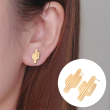 Shuangshuo Fashion Cactus Earrings for Women Small Cactus Stud Earrings Earrings Female Gold Earrings 2020 oorbellen 2024 - buy cheap