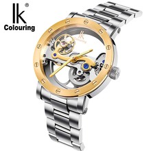 IK coloring fashionable mechanical watch double-sided leather tide male table 50 meters waterproof men's watches 2024 - buy cheap