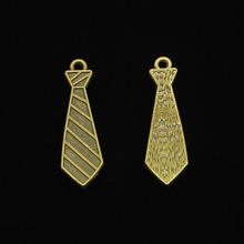 120 pçs bronze antigo chapeado gravata gravata encantos para fazer jóias diy pingentes artesanais 30*9mm 2024 - compre barato