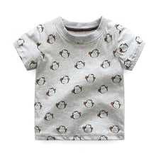 Camiseta con estampado de pingüino para niños y niñas, ropa informal de manga corta, novedad de 2018 2024 - compra barato