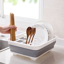 OTHERHOUSE Kitchen Folding Dish Drying Rack Tableware Dish Drainer Storage Basket Shelf Dishes Chopsticks Holder Sink Organizer 2024 - buy cheap