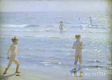 Boys Bathing by Peder Severin Kroyer oil painting reproduction High quality Hand painted 2024 - buy cheap