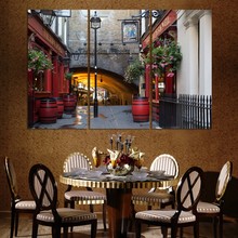 3 panels canvas paintings of city building wall art picture canvas paintings garden printing poster of home decoration 2024 - buy cheap