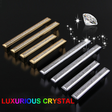 192mm fashion deluxe K9 crystal villadom furniture handle silver gold diamond drawer cabibet cupboard square knob pull 5" Solid 2024 - buy cheap
