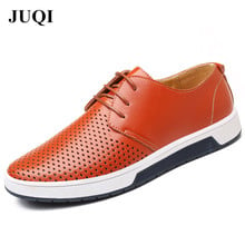 2018 New Fashion Men Shoes Men Casual Leather Shoes Holes Design Summer Breathable Shoes Brand Flat Shoes for Men Plus Size 2024 - buy cheap