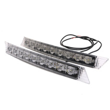 New 2 Pcs DC 12V 9 LED Auto Car DRL Driving Daytime Running Lamp Bulbs Dual Color White & Amber Turn Signal Light Waterproof 2024 - buy cheap