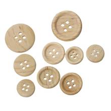 50pcs Sewing Accessories Natural Wood Buttons Scrapbooking 4 Holes Round Nature Color Different Size Together Happy Sale ap517 2024 - buy cheap