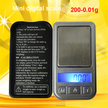 1pc Accurate Mini digital scale 200G 0.01G LCD backLight Balance Weight Scale for Jewelry gold silver treasure 2024 - buy cheap
