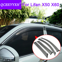 4 uds, toldos de diseño para coche, toldos, visores de ventana, protector solar para lluvia, cubiertas adhesivas para Lifan X50 X60 2011-2017, accesorios externos 2024 - compra barato