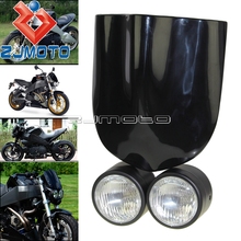 Motocicleta streetfighter twin dominador farol com tela da mosca dupla headamp para suzuki sfv650 buell xb12x xb12s xb12r XB-9 2024 - compre barato