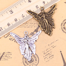 36pcs Jewelry Charms butterfly angel 38x37mm Antique Silver Plated Pendants Making DIY Handmade Tibetan Silver Jewelry 2024 - buy cheap