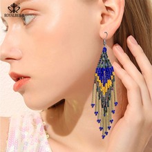 ROYALBEIER New Fashion Bohemian Female Dangle Earring Wedding Party Gift Drop Jewelry Hot Bijoux Statement Earring Wholesale 2024 - купить недорого