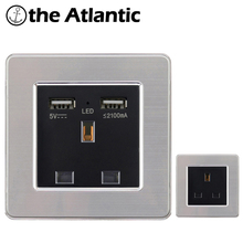Puerto de salida USB Dual estándar UK 5V 2.1A, adaptador de cargador de pared, indicador LED 13A, toma de corriente, Panel de acero inoxidable 2024 - compra barato