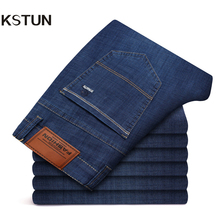 KSTUN Business Jeans Men Direct Straight Summer Men's Trouses Denim Pants Blue Lightweight Elastic Yong Man Jeans Famous Brand 2024 - buy cheap